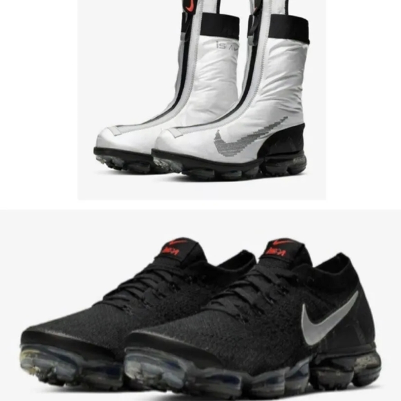 Nike Vapormax Flyknit Gator ISPA Silver Black Size Men